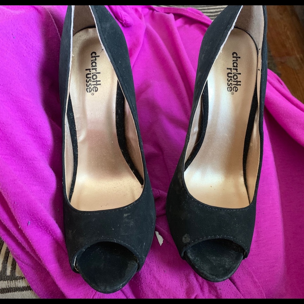 SOLD Charlotte Russe Black Suede stilettos